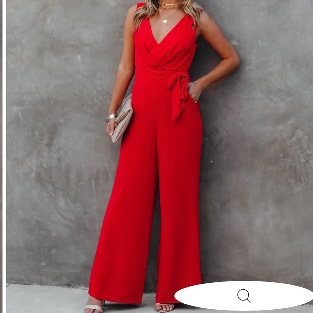 Vici Collection The Essential Tie Pocketed Jumpsuit